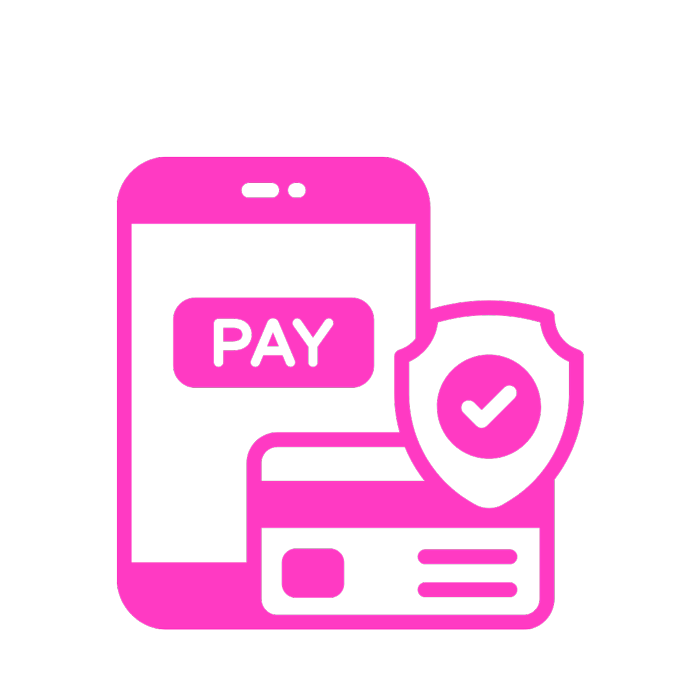 Icono de pago seguro en color rosa neón de Ropa Loca Urbana. Tienda especializada en moda curvy y complementos.